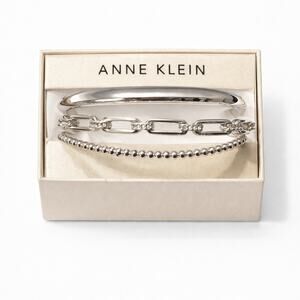 Anne Klein Silver Tone Bracelet Trio